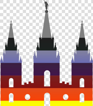 Salt Lake City Temple  Dressed In Rainbow Pride Colors   Salt Lake Temple Silhouette  HD Png Download