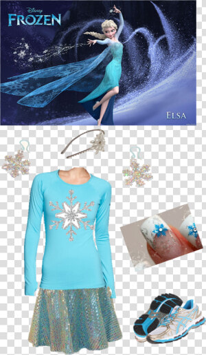 Elsa From Frozen   Elsa Princess Running Costume  HD Png Download