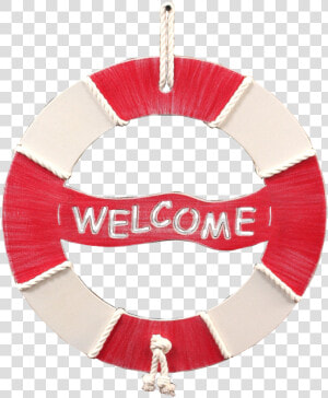 Classic Red Welcome Life Preserver Wall Art   Christmas Decoration  HD Png Download