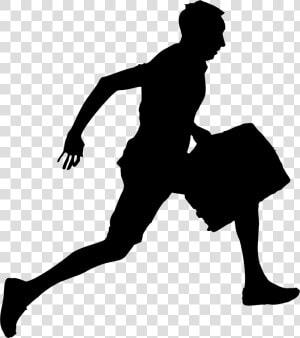 Man With Briefcase Png   Running Silhouette People Running  Transparent Png