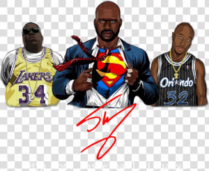 Com wp And Biggie Shaq Superman 5   Shaq Superman  HD Png Download