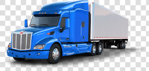 Blue Truck And Trailer   Peterbilt Trucks  HD Png Download