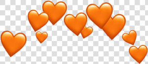  orange  heart  hearts  tumblr  crown  sinemyildiz   Transparent Blue Heart Emoji  HD Png Download