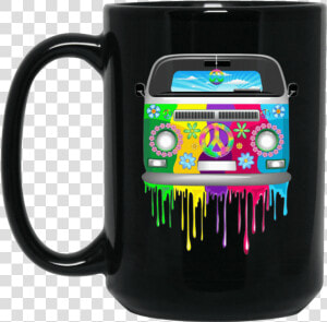 Hippie Van Black Mug   Hippie Murals  HD Png Download