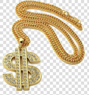 Transparent Gold Chain Png   Gold Dollar Sign Chain  Png Download