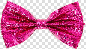 Pink bow Accessory tie swimsuit Top costume Accessory   Pink Glitter Bow Tie  HD Png Download