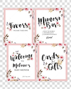 Girl Baby Shower Decorations Printable By Littlesizzle   Baby Shower Signs For Tables  HD Png Download