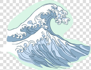 Vector Illustration Of Ocean Waves Cresting   Homonyms For Wave  HD Png Download