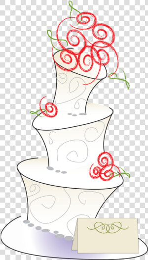 Wedding Clipart Red Whimsical Wedding Cake With   Clip Art  HD Png Download