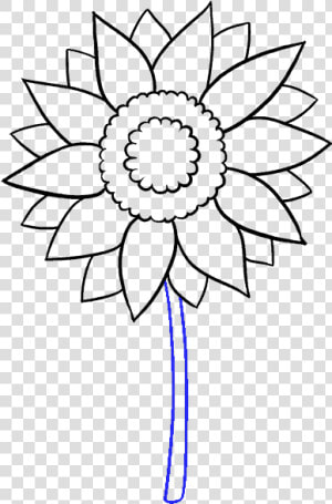 How To Draw Sunflower   Aesthetic Sunflower Drawing Easy  HD Png Download