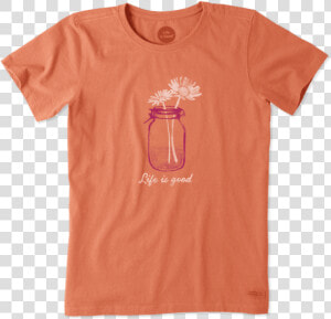 Women S Flower Jar Lig Crusher Tee   Life Is Good Bear  HD Png Download