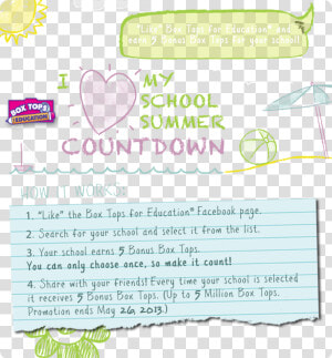 Keep Clipping Box Tops Over Summer  HD Png Download