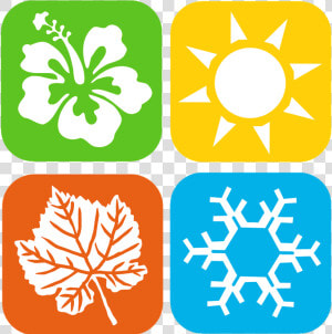 免扣手绘四季图案图标图片   Four Seasons Png  Transparent Png