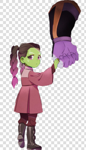 Thanos And Little Gamora   Png Download   Gamora Thanos Fan Art  Transparent Png