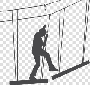 Silhouette Ropes Course   Ropes Course Clipart Transparent Background  HD Png Download