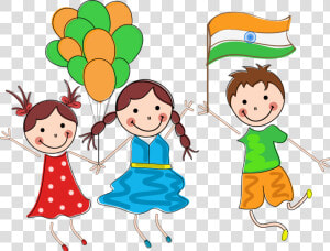 Indian Independence Child Vector   India Independence Day Cartoon  HD Png Download