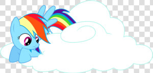 Artist Tiwake   Rainbow Dash On A Cloud Vector  HD Png Download