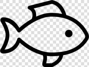 Seafood Drawing Basic   Black And White Fish Icon  HD Png Download