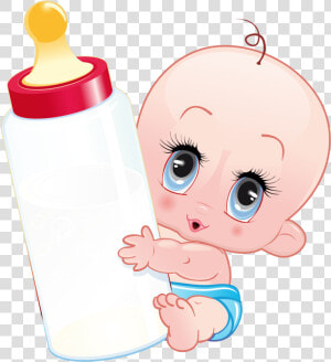 Beb Gestante Shawer Pinterest   Baby Milk Bottle Cartoon  HD Png Download