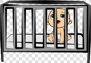 Crib Clip Art   Baby In The Crib Clipart  HD Png Download