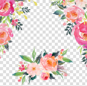  watercolor  floral  flowers  corner  frame  border   Transparent Background Watercolor Flowers Png  Png Download