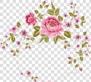 Small Flowers Png   Marco Con Flores Vintage Png  Transparent Png