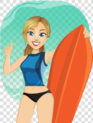 Surfer Girl Clipart   Girl Surfer Clip Art  HD Png Download