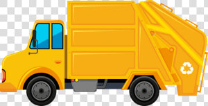 Transparent Dump Truck Clip Art   Yellow Garbage Truck Png  Png Download