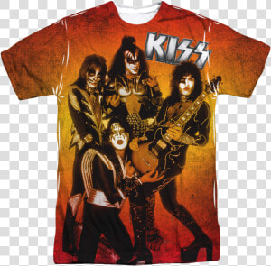 Fire Pose Kiss T shirt   T Shirt Gene Simmons  HD Png Download