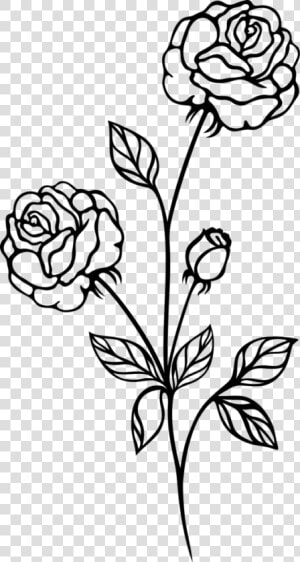 Rose Clipart Black And White   Rose Black And White  HD Png Download