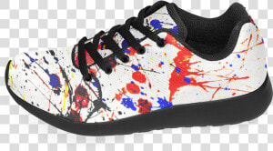 Blue  amp  Red Paint Splatter Women’s Running Shoes   Running Shoe  HD Png Download