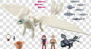 Playmobil Dragons Light Fury With Baby Dragon And Children   Playmobil Dragons 3 Light Fury  HD Png Download