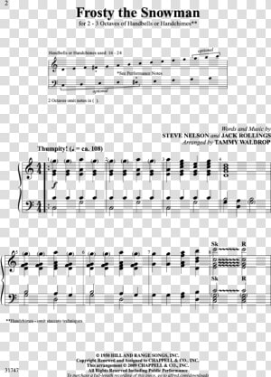 Frosty The Snowman Thumbnail   Sheet Music  HD Png Download