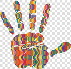 Prismatic Waves Handprint Silhouette 2 Clip Arts  HD Png Download