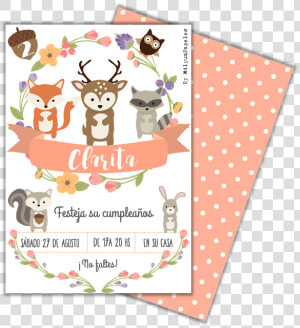 Invitaciones Animalitos Del Bosque  HD Png Download