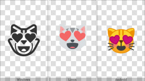 Smiling Cat Face With Heart shaped Eyes On Various  HD Png Download