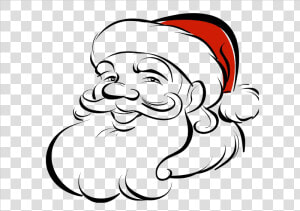 Vector Santa Face   Christmas Clipart Black And White Santa  HD Png Download