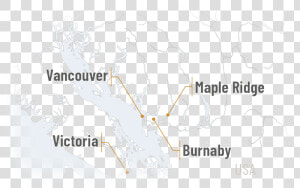 Map Showing Where Burnaby  Maple Ridge And Victoria   Graphic Design  HD Png Download