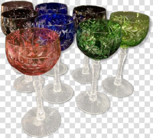 Saint Louis Baccarat Colored Crystal Wine Glasses   Champagne Stemware  HD Png Download