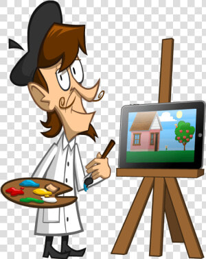 Painter Cartoon Transparent Background  HD Png Download