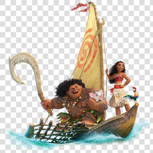 Moana Maui   Moana And Maui On Boat  HD Png Download