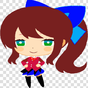 Doki Doki Literature Club   Monika Doki Doki Chibi  HD Png Download