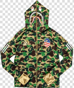 Bape X Adidas Sb Shark Hoodie Green  HD Png Download