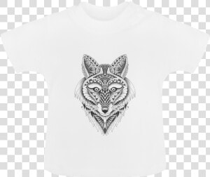 Foxy Wolf Ornate Animal Drawing Baby Classic T shirt   Dingo  HD Png Download