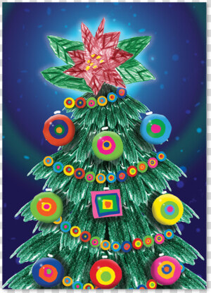 Holiday Tree With A Poinsettia As The Star On Top    Christmas Tree  HD Png Download