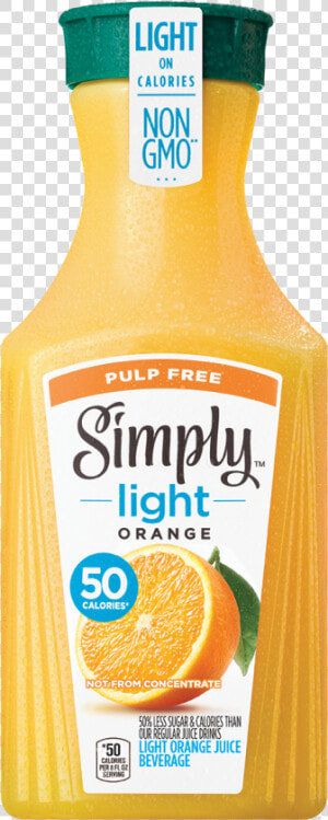 Simply Light Orange Juice Pulp free   Bottle  HD Png Download