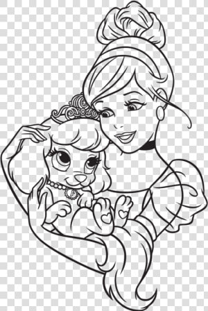 Coloring Pages Palace Pets Coloring Pictures Palace   Disney Princess With Palace Pet Coloring Pages  HD Png Download