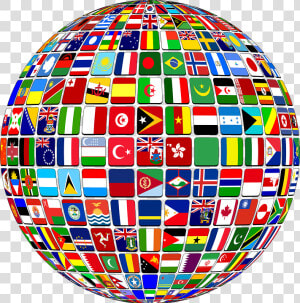 International  World  Flags  Countries  Nations  States   World Flag Globe  HD Png Download