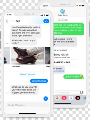 Two Iphones Displaying Customized Conversations Both   Iphone  HD Png Download