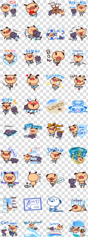 Cute Marine Blue Line Sticker Gif  amp  Png Pack   Panpaka Pants  Transparent Png